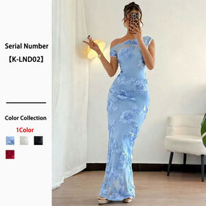 Women Spring Summer Stylish 3D Floral Sleeveless Maxi Dress